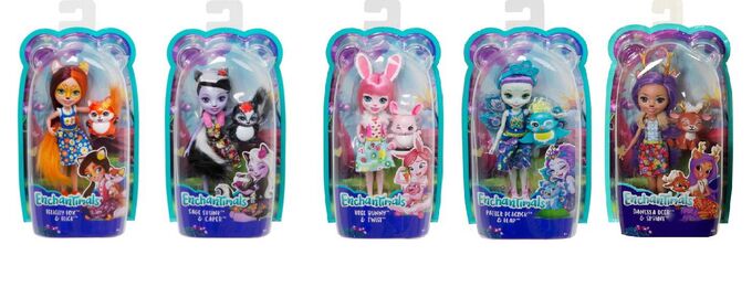 Кукла Mattel Enchantimals с любимой зверюшкой 5 видов Базовая1016