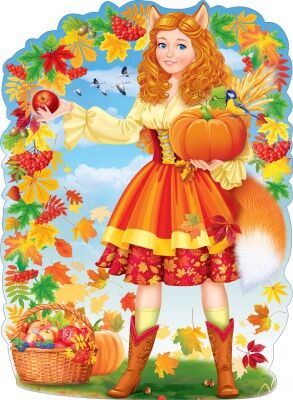 Плакат &quot;Девушка Осень&quot; (девушка-лисичка)