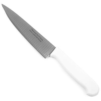 Нож кухонный 150мм широкое лезвие, белая пластмассовая ручка