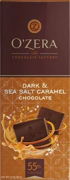 «OZera», горький шоколад Dark&amp;Sea salt caramel, 90 г