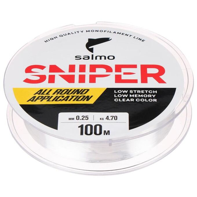 Леска монофильная Salmo Sniper Clear 100 м, 0,25 мм