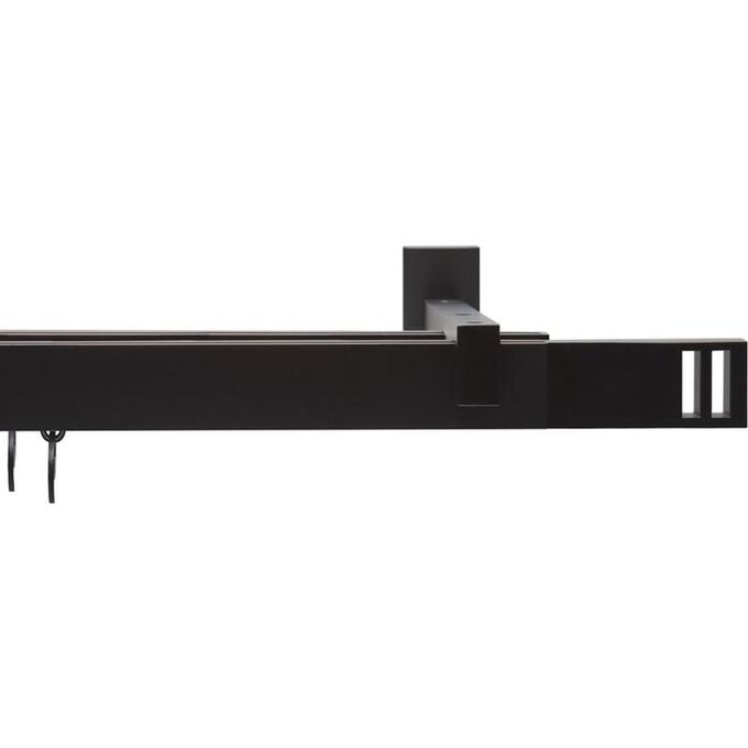 Карниз двухрядный «Квадро», 240 см, цвет чёрный