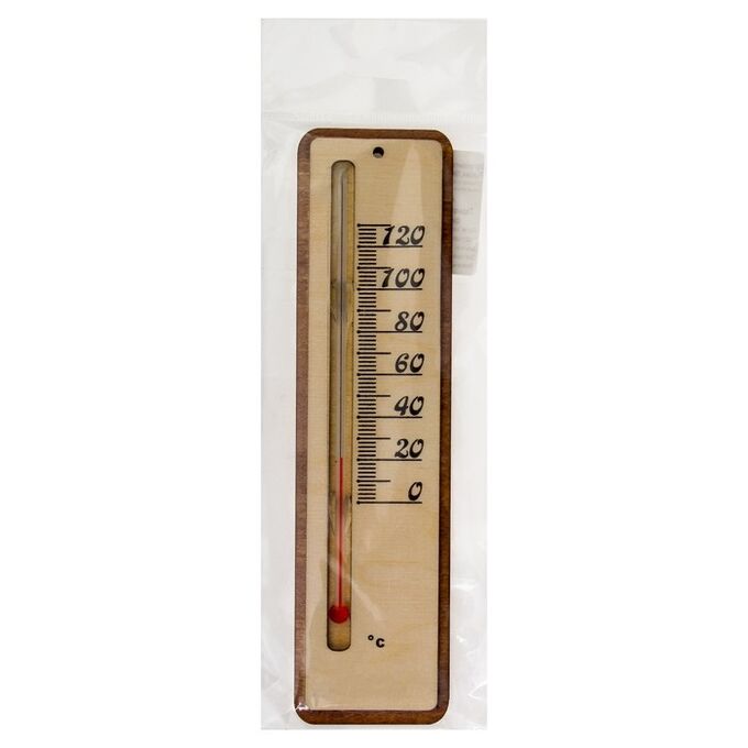 Термометр для бани жидкостный, фанера (прямоугольник)