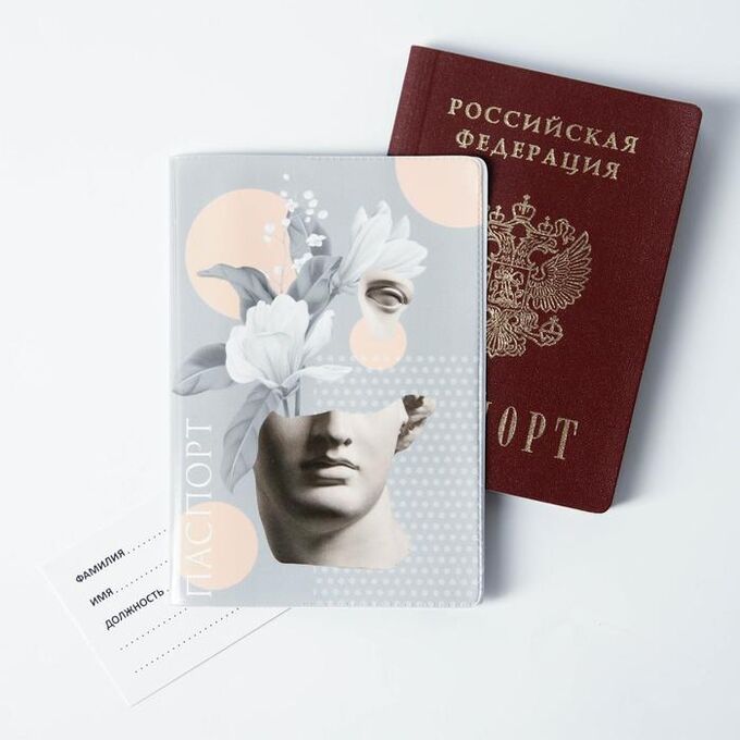 Обложка для паспорта &quot;Античность серый&quot;