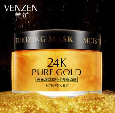 Ночная крем-маска с Ниацинамидом Venzen 24k Pure Gold ,120гр