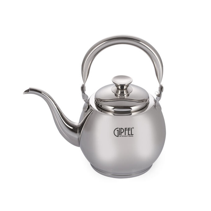8633 GIPFEL Чайник для кипячения воды ARABICA 1,2л  с ситом для чая, с индукционным капсульным дном. Материал: нерж.сталь 18/10. Толщина 0,8мм