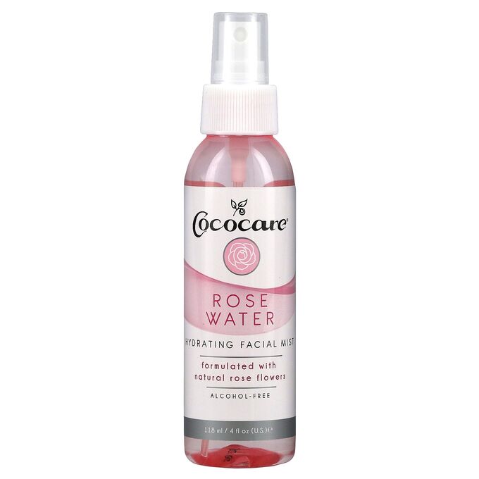 Cococare, Rose Water, Hydrating Facial Mist, Alcohol-Free, 4 fl oz (118 ml)