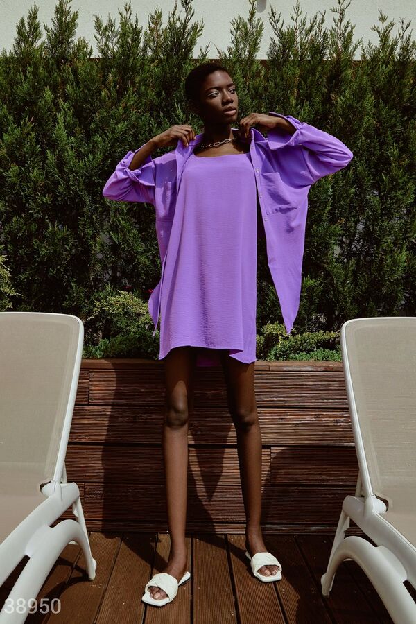 Gepur Фиолетовый костюм с платьем