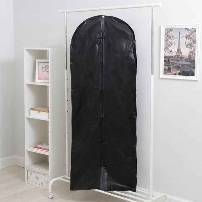 Чехол для одежды плотный Доляна, 60x160 см, PEVA, цвет чёрный