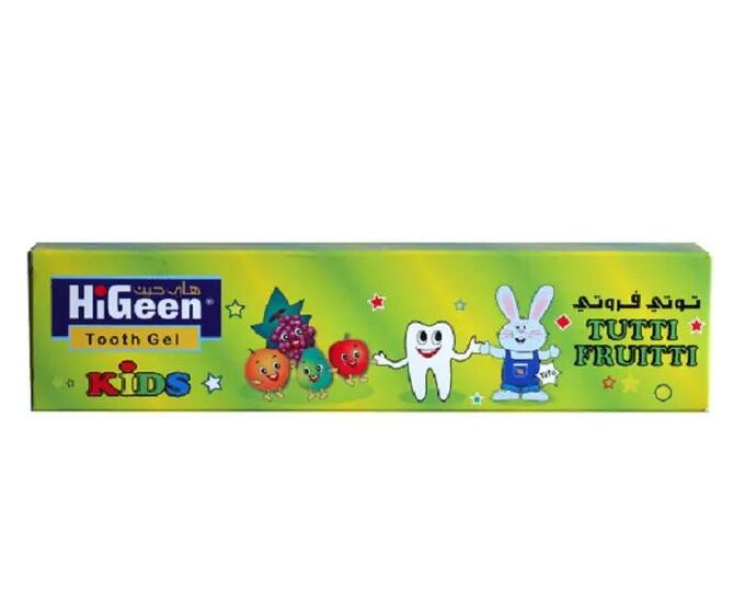 HiGeen зубная гелевая паста для детей «Tito» c ароматом «Тутти фрутти»60гр