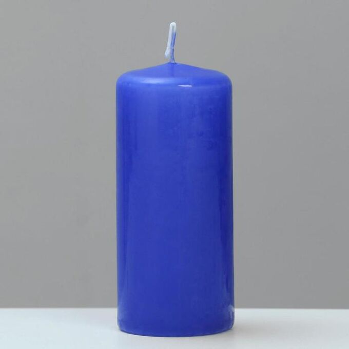Свеча - цилиндр 50х115 голубая