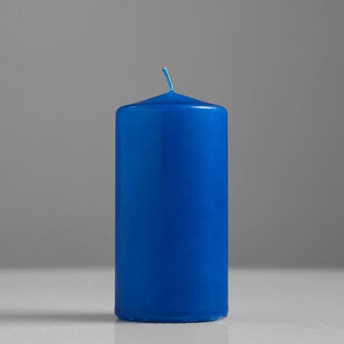 Свеча классическая 5*10 см, синяя, лакированная