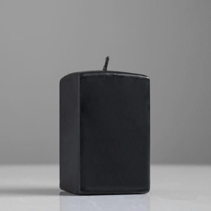 Свеча квадратная призма, 6х10 см, чёрная лакированная