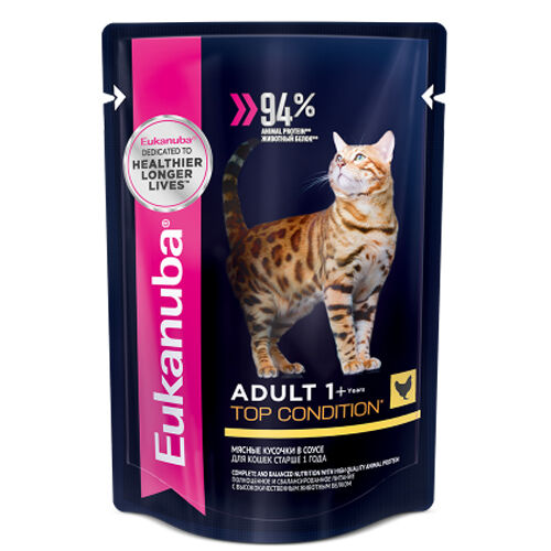 Eukanuba пауч 85гр д/кош Top Condition Курица/Соус (1/24) | Премиум ...