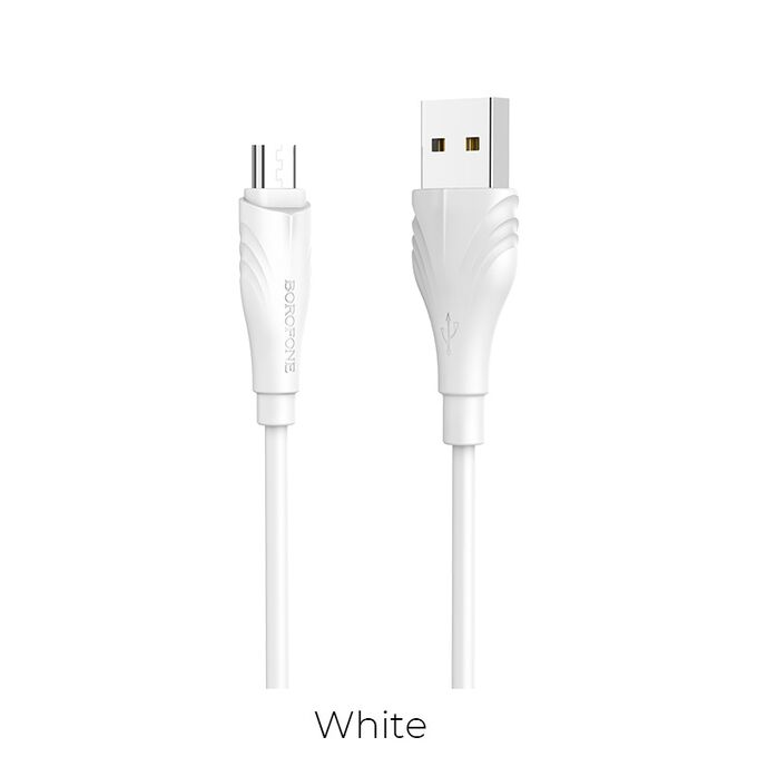 Кабель USB BOROFONE BX18 Optimal 2.4A-3A 3 м белый