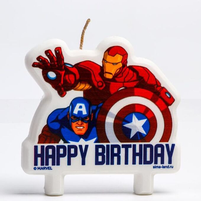 Свеча в торт &quot;Happy Birthday&quot;, Мстители