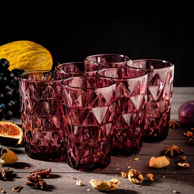 Набор стаканов Magistro «Круиз», 350 мл, 6 шт, цвет розовый