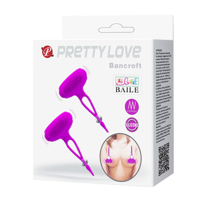 PRETTY LOVE Стимуляторы для сосков с вибрацией, цвет пурпурный