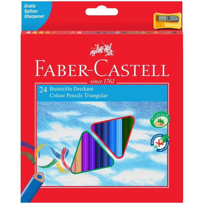 Карандаши цветные Faber-Castell 24цв., трехгран., заточен.,120524...