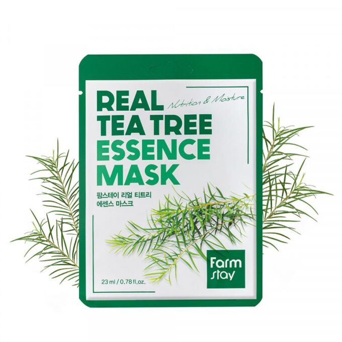 Farm Stay Real Tea Tree Essence Mask Тканевая маска для лица с экстрактом чайного дерева, 23мл