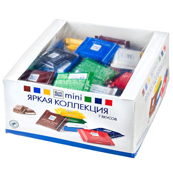 RITTER SPORT Шоколад Риттер Спорт Mini Яркая коллекция 7 вкусов 1400 г 1/4
