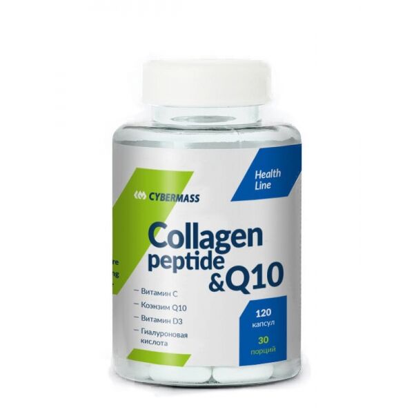 Мёд и конфитюр Коллаген + Витамин D3 + Коэнзим Q10 Collagen Peptide Q10 Cybermass 120 капс.