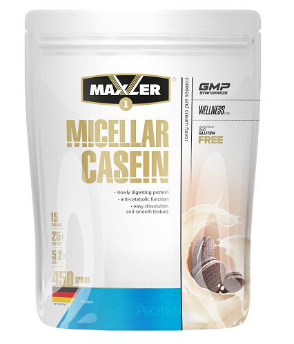 Мицеллярный казеин со вкусом печенья и сливок Micellar Casein cookies &amp; cream flavor Maxler 450 гр.