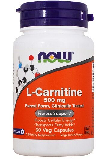 Жиросжигатель Карнитин L- Carnitine 500 mg Now 30 вег.капс.