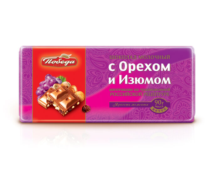 Шоколад победа молочный 90 гр