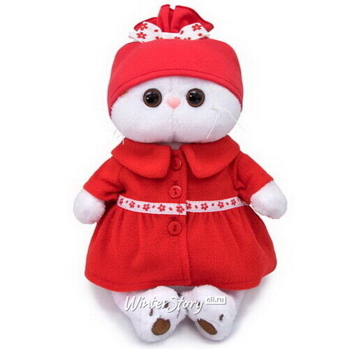 Мягкая игрушка Кошечка Лили в красном пальто 27 см (Budi Basa)