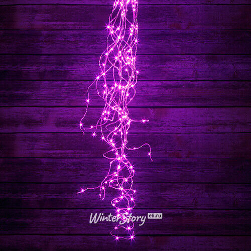 Гирлянда Конский хвост 15*1.5 м, 200 розовых MINILED ламп, проволока - цветной шнур, IP20 (BEAUTY LED)