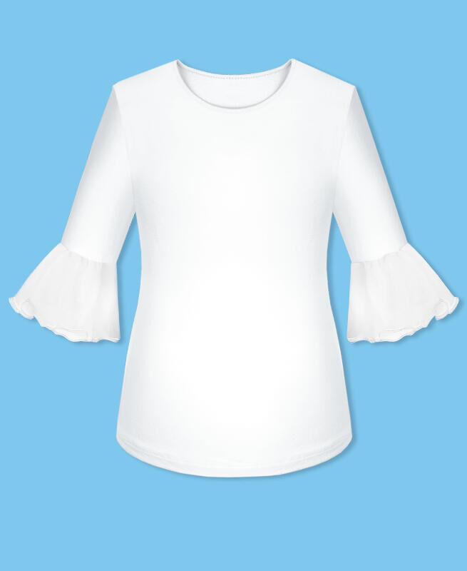 Радуга дети Джемпер (блузка) для девочки с воланами,белый Цвет: белый