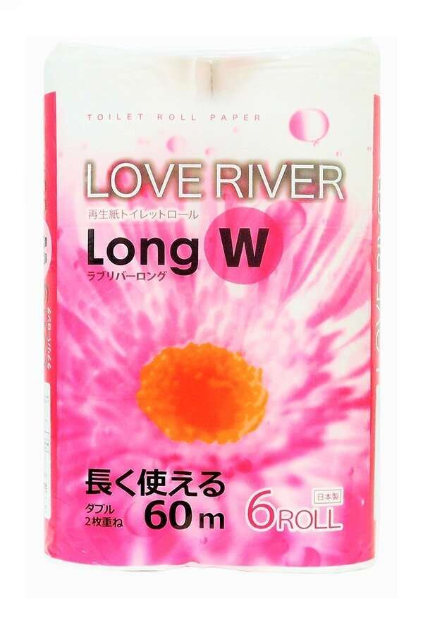 JP/ Ideshigyo Туалетная бумага Love River 2х-слойная/ 108мм*60м/6рул.