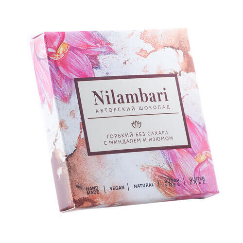 Шоколад горький &quot;Миндаль и изюм&quot; Nilambari