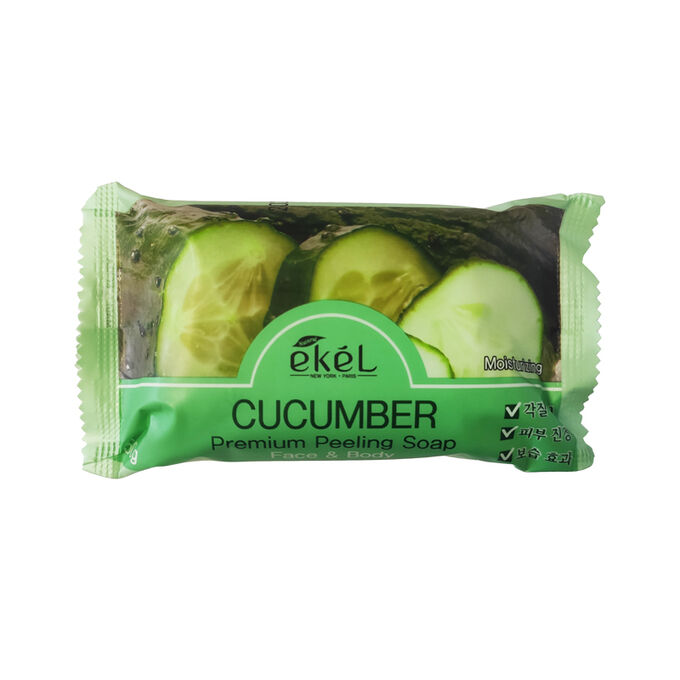 Ekel cosmetics Отшелушивающее косметическое мыло с экстрактом огурца, 150г EKEL Peeling Soap Cucumber