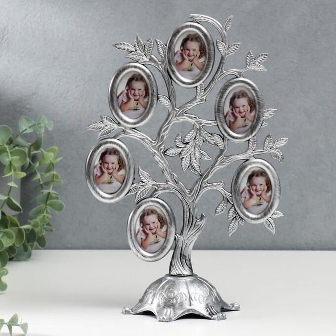 Фоторамка на 6 фото &quot;Семейное дерево&quot; под серебро
