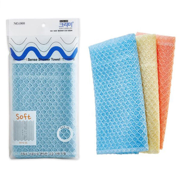 SUNG BO CLEAMY Мочалка для тела с махровым плетением &quot;Natural Shower Towel&quot; (мягкая) размер 26 см х 100 см