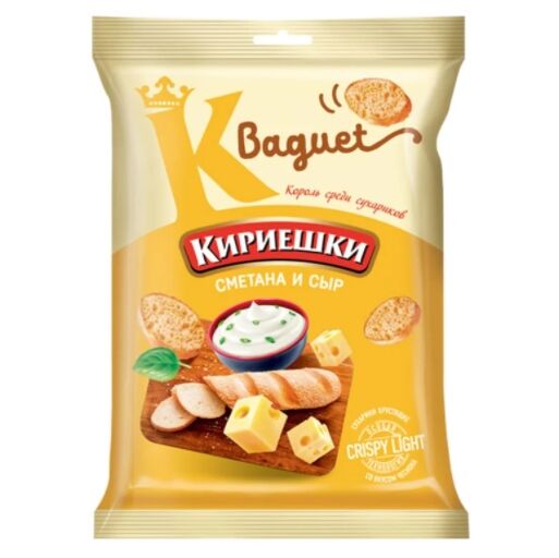 KDV «Кириешки Baguet», сухарики со вкусом сметаны и сыра, 50 г