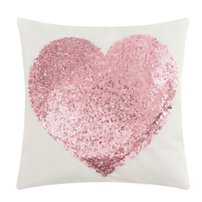 Чехол на подушку Этель &quot;Сердце&quot; цв. розовый,40 х 40 см, велюр