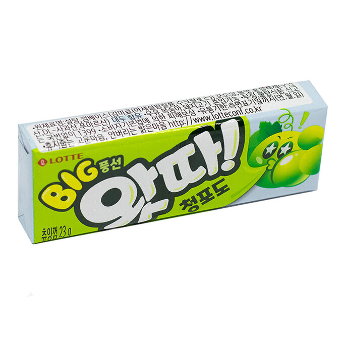 LOTTE Жев. резинка &quot;WHATTA Big Bubble Gum Green Grape&quot; вкус зелен. виногр.,23гр.,1*16ш*9бл Арт-16679