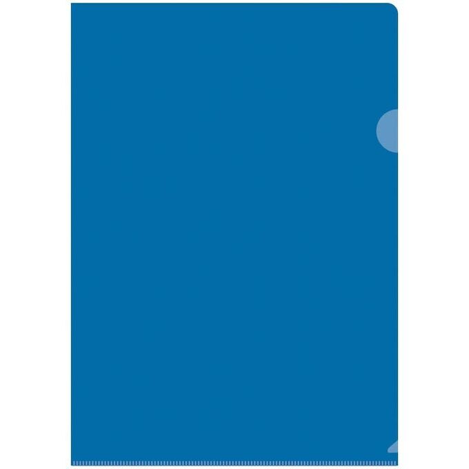 Папка-уголок А4 150мкм, прозрачная синяя