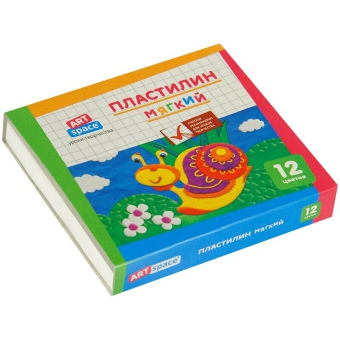 Пластилин ArtSpace, 12 цветов, 120г, картон