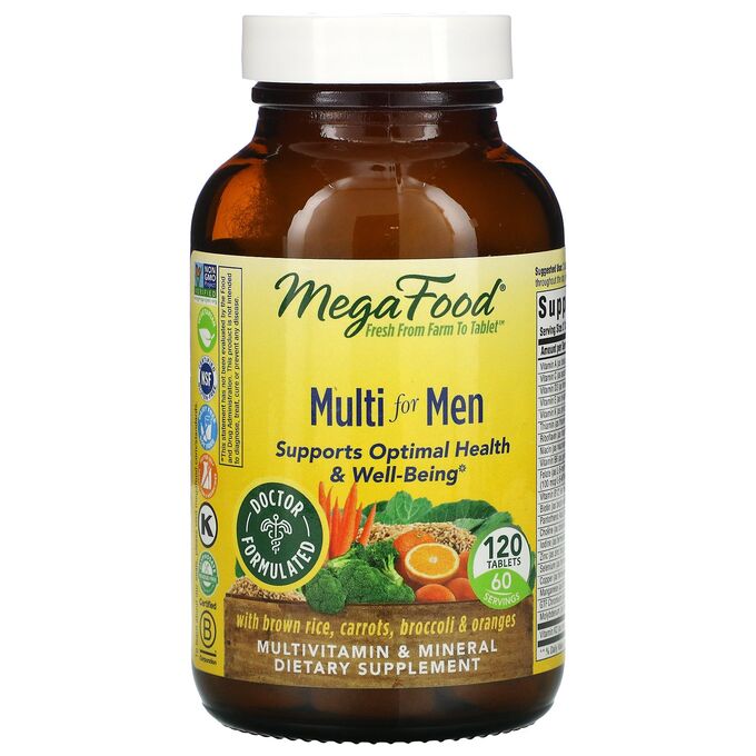 MegaFood, комплекс витаминов и микроэлементов для мужчин, 120 таблеток