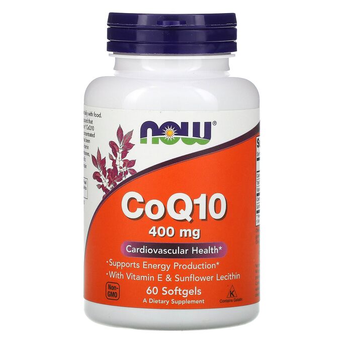 Now Foods, коэнзим Q10, 400 мг, 60 капсул