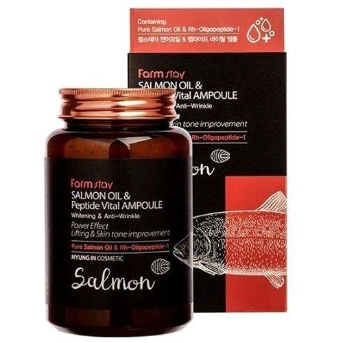 Farmstay, Многофункциональная ампульная сыворотка с лососевым маслом и пептидами Salmon Oil &amp; Peptide Vital Ampoule, 250 мл
