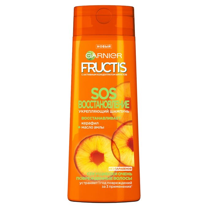 Шампунь для волос  Восстанавливающий Фруктис Fructis  SOS Восстановление&quot;, для секущихся и очень поврежденных волос, 400 мл, Garnier Fructis EXPS