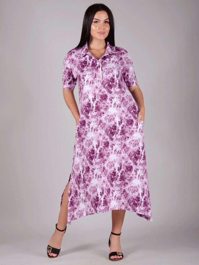 Трикотаж Плюс Платье женское ML-Мальдивы(фиолет) кулирка
