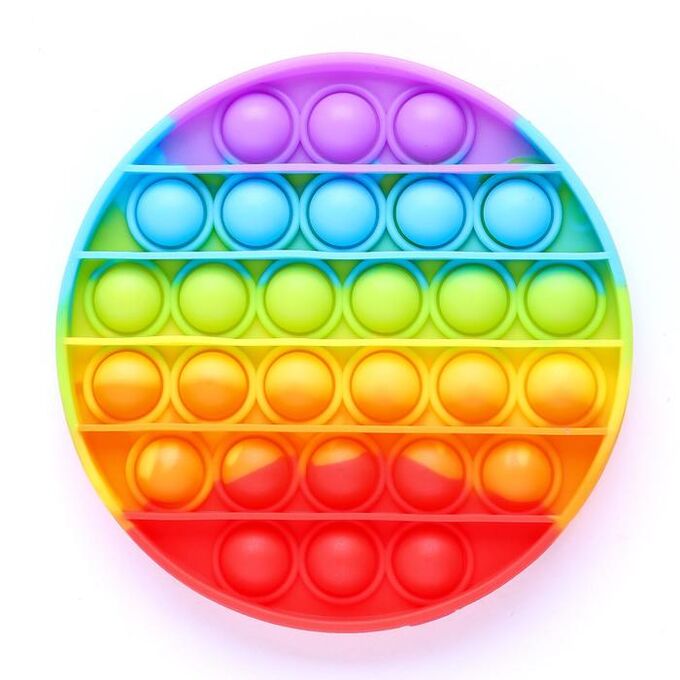 Тактильная сенсорная развивающая игрушка POP IT, круглая, радуга