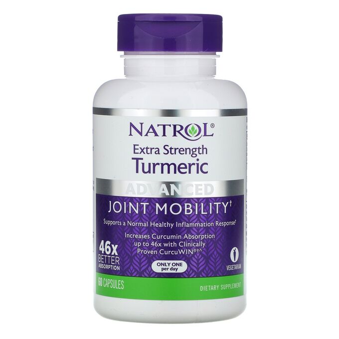 iherb Natrol, Куркума повышенной силы, улучшенная, 60 капсул