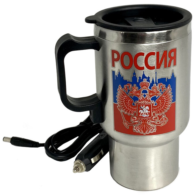 Металлический термостакан в машину &quot;Россия&quot; – в патриотичном дизайне №44